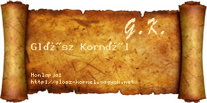 Glósz Kornél névjegykártya